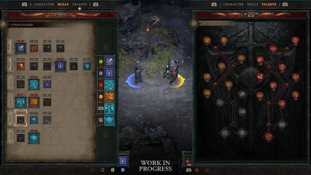 Diablo4 anteprima gestione abilità e talenti mediante controller